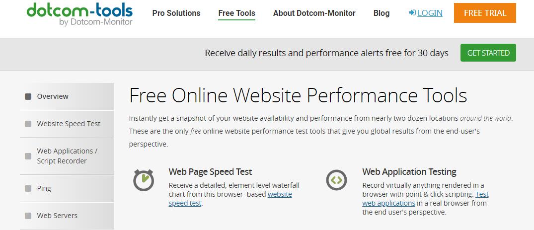 dotcom-tools网速测试首页