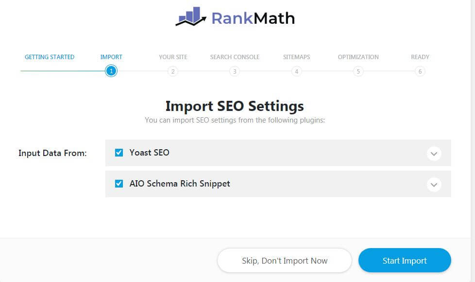 rank math数据导入6