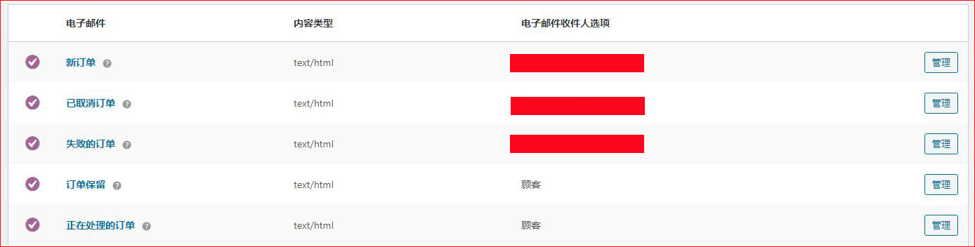 woocommerce电子邮件设置